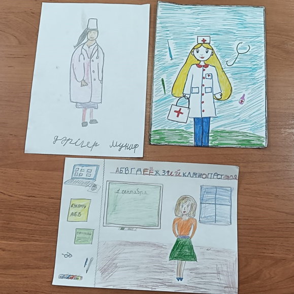 «Ақын Сара атындағы орта мектебі»  коммуналдық мемлекеттік мекемесі  «Мен өскенде кім боламын?» атты мектепішілік сурет байқауы өтті Өткізу күні: 19 ж